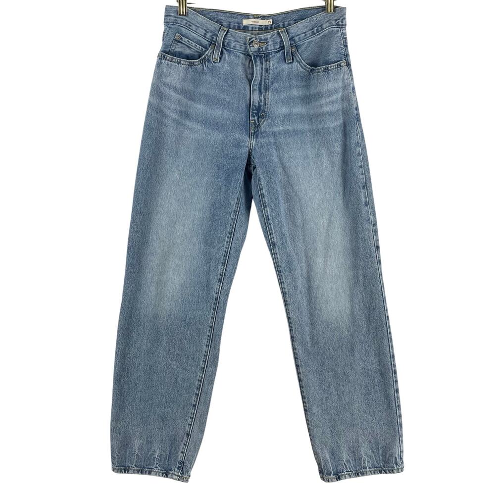 Levi's Womens 94 Baggy Jeans W29 L31 Light Wash Blue Wide Leg Cotton Denim